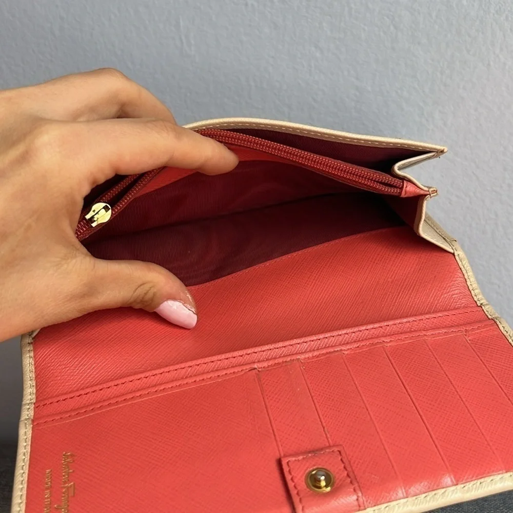 Salvatore Ferragamo Beige Long Wallet
